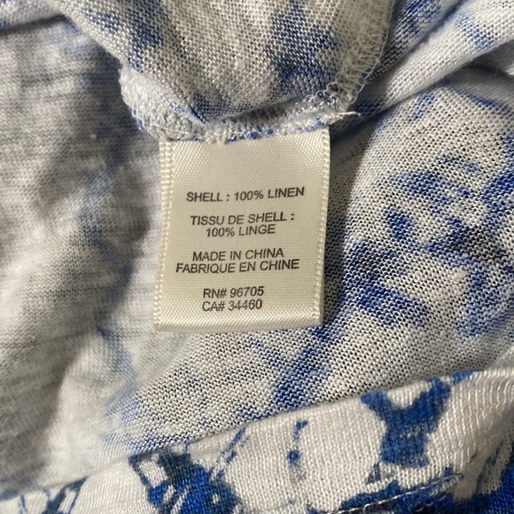 Rebecca Taylor Kaleidoscope Pattern Linen T-Shirt💙🤍💙 - Picture 6 of 6